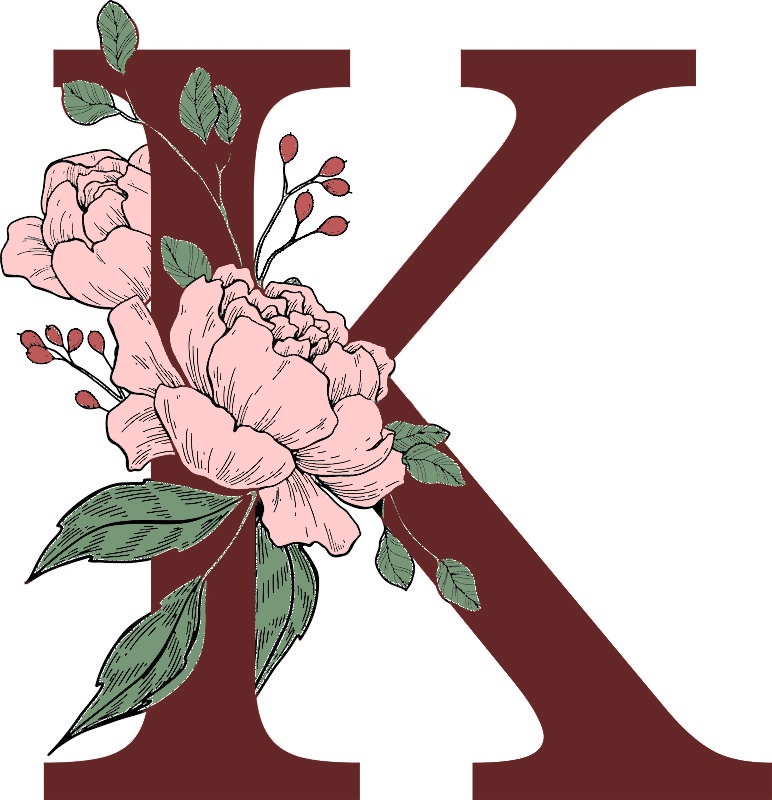 large decorated letter K